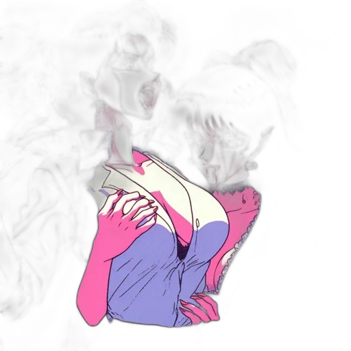 mask, jacket, hair, dragon transparent PNG cut-out