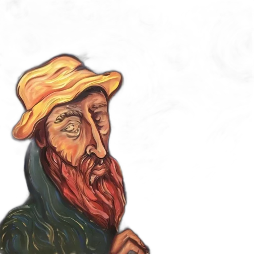 hat, face, staff, watercolor transparent PNG cut-out