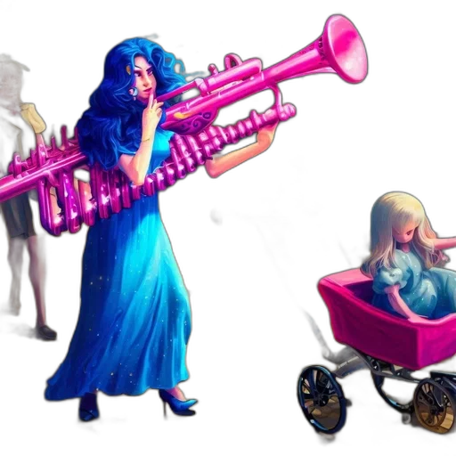 concept art, vaporwave, 3d render, fantasy art transparent PNG cut-out