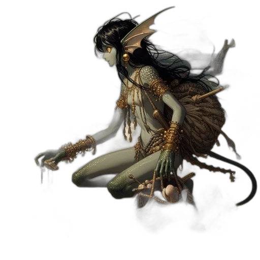 dragon, creature, staff, fantasy art transparent PNG cut-out