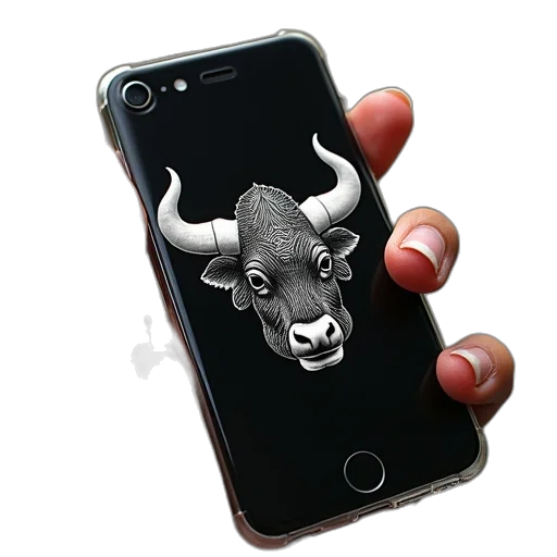 animal, photorealistic, 3d render, bull transparent PNG cut-out