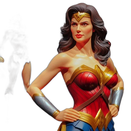 comic book art, concept art, life-sized, statue transparent PNG cut-out