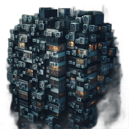 building, robot, crown, concept art transparent PNG cut-out