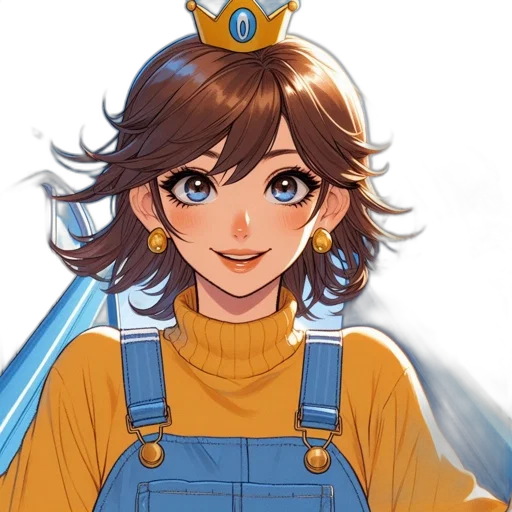 crown, staff, face, anime transparent PNG cut-out