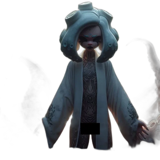jacket, staff, mask, weapon transparent PNG cut-out