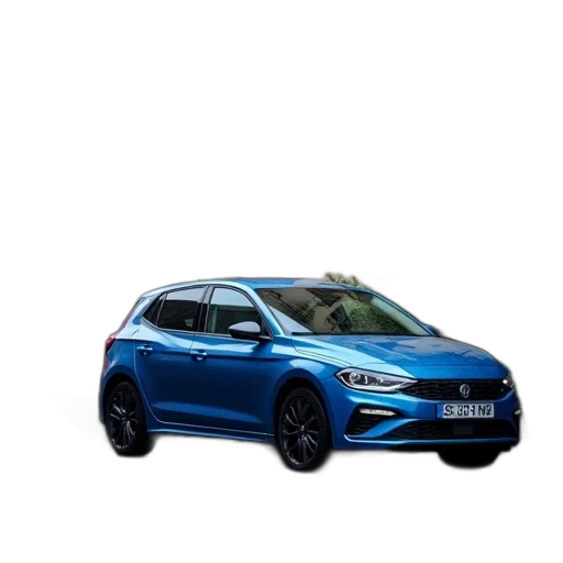 car, 3d render, blue, hatchback transparent PNG cut-out