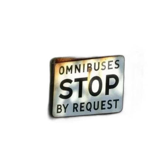 sign, says, omnibuses, stop transparent PNG cut-out