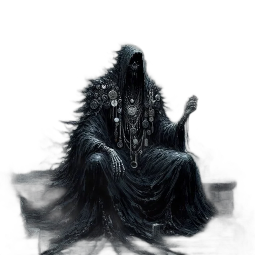 creature, mask, crown, staff transparent PNG cut-out