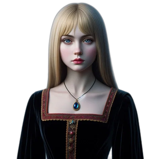 jewelry, dress, fantasy art, 3d render transparent PNG cut-out