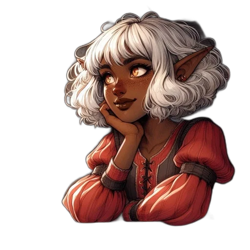 face, fantasy art, concept art, watercolor transparent PNG cut-out