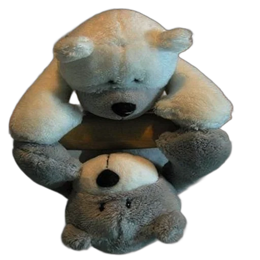 3d render, two, stuffed, animals transparent PNG cut-out