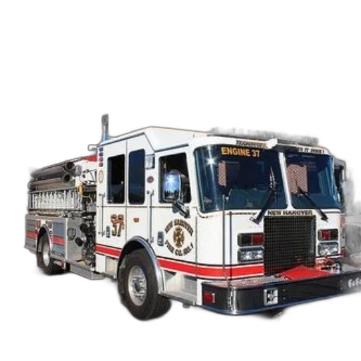 white, fire, engine, red transparent PNG cut-out