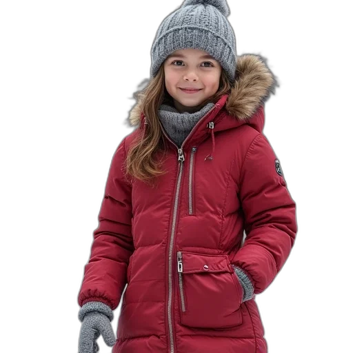 jacket, hat, photorealistic, snow transparent PNG cut-out