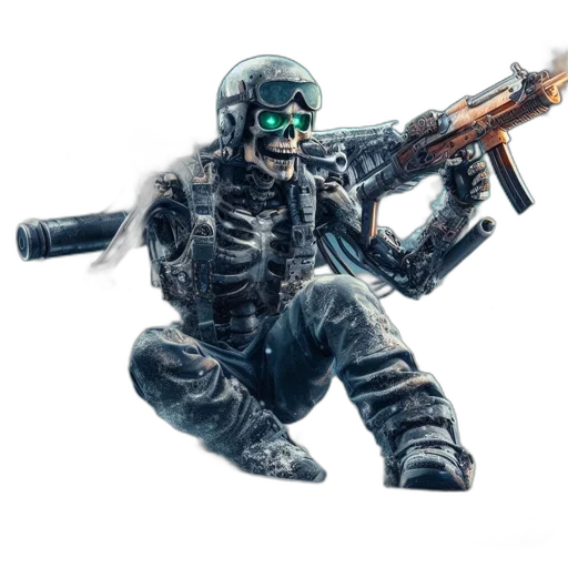 robot, weapon, concept art, 3d render transparent PNG cut-out