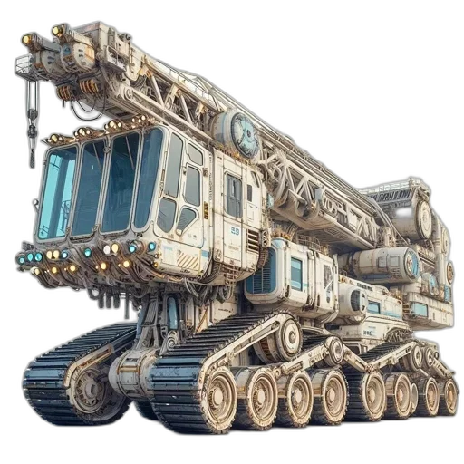 robot, weapon, concept art, 3d render transparent PNG cut-out