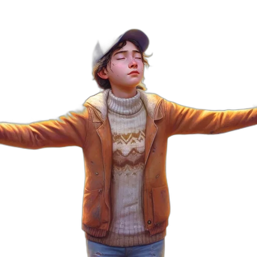 jacket, hat, photorealistic, concept art transparent PNG cut-out