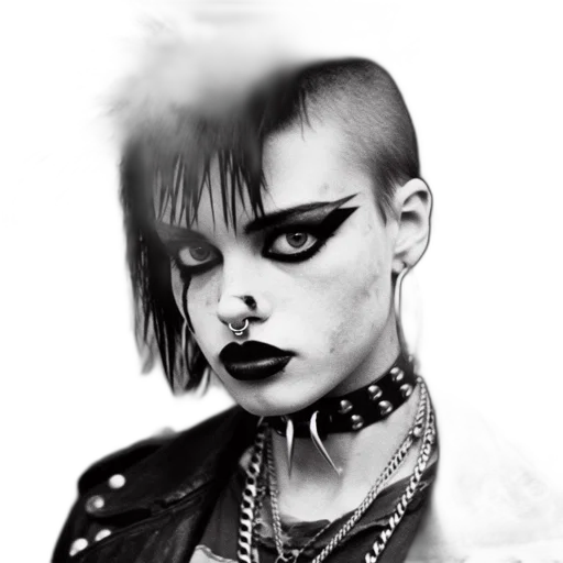 face, photorealistic, cyberpunk, comic book art transparent PNG cut-out