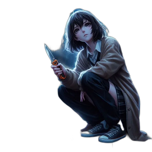 staff, jacket, weapon, face transparent PNG cut-out