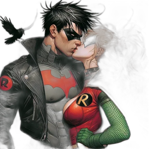 comic book art, concept art, two, animated transparent PNG cut-out