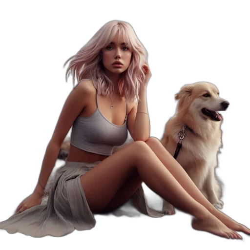 creature, animal, dress, hair transparent PNG cut-out