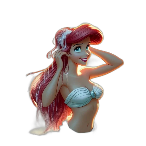 dress, hair, 3d render, concept art transparent PNG cut-out