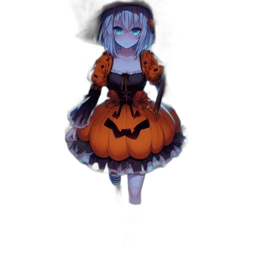 dress, robot, creature, staff transparent PNG cut-out
