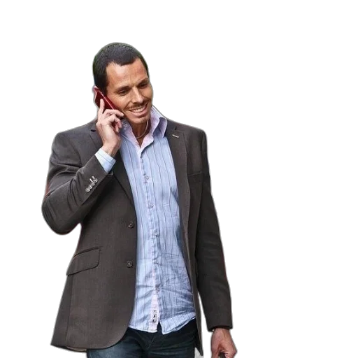 jacket, staff, face, photorealistic transparent PNG cut-out