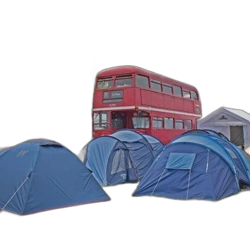 3d render, red, double-decker, bus transparent PNG cut-out