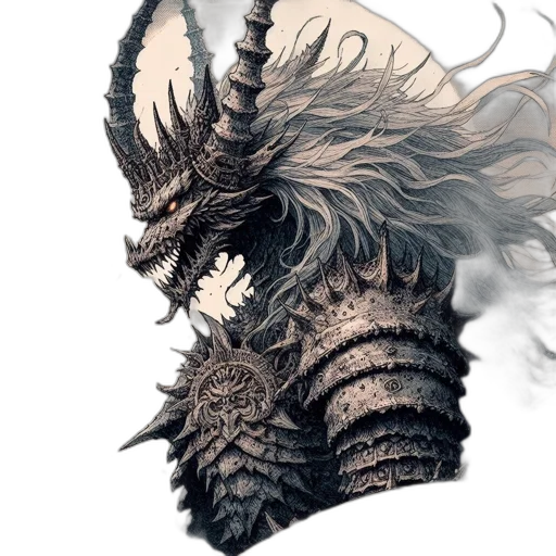 dragon, mask, creature, hair transparent PNG cut-out