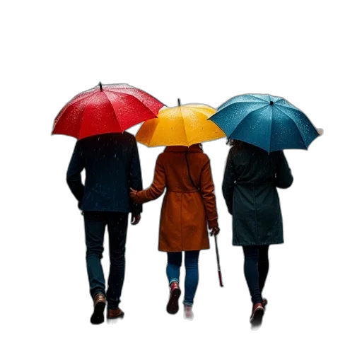 umbrella, jacket, photorealistic, 3d render transparent PNG cut-out
