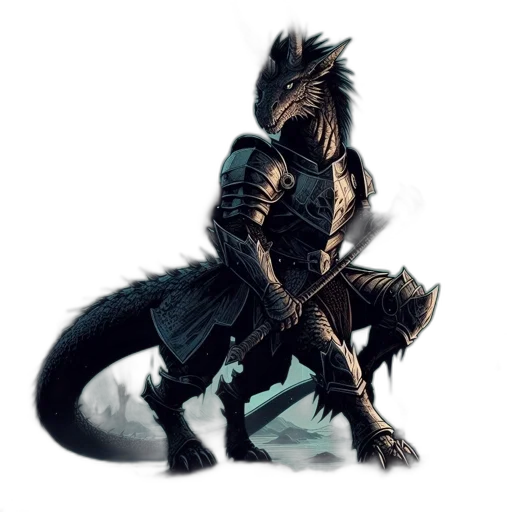 dragon, creature, animal, sword transparent PNG cut-out