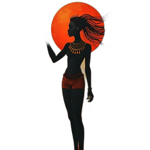 dress, staff, mask, jewelry transparent PNG cut-out