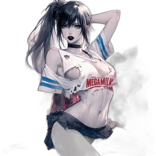 dress, anime, comic book art, fantasy art transparent PNG cut-out