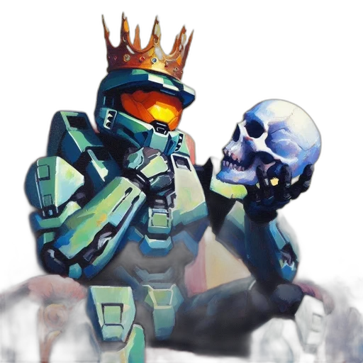 robot, crown, concept art, pixel art transparent PNG cut-out