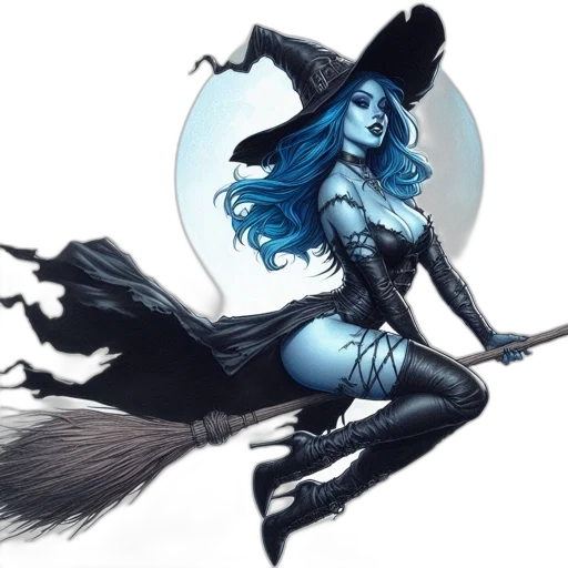 fantasy art, comic book art, concept art, blue transparent PNG cut-out