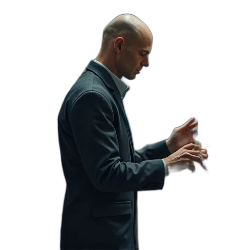 jacket, staff, robot, face transparent PNG cut-out