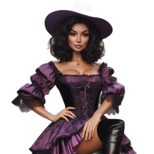 dress, hat, fantasy art, concept art transparent PNG cut-out