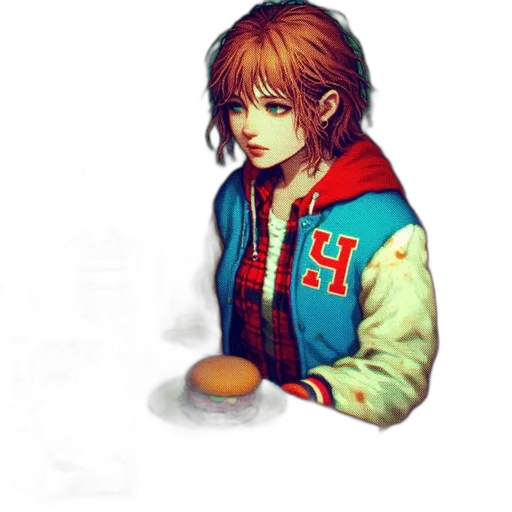 jacket, food, face, staff transparent PNG cut-out