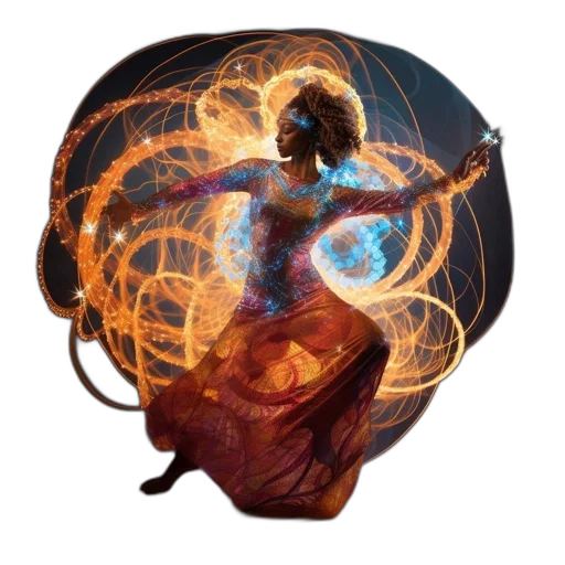 mask, staff, dress, hair transparent PNG cut-out