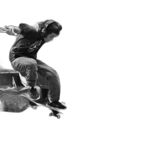 photorealistic, skateboarder, action, captured transparent PNG cut-out