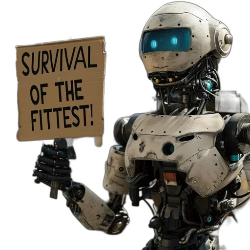 robot, cyberpunk, concept art, 3d render transparent PNG cut-out