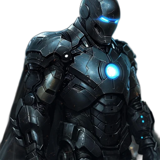 robot, concept art, comic book art, 3d render transparent PNG cut-out