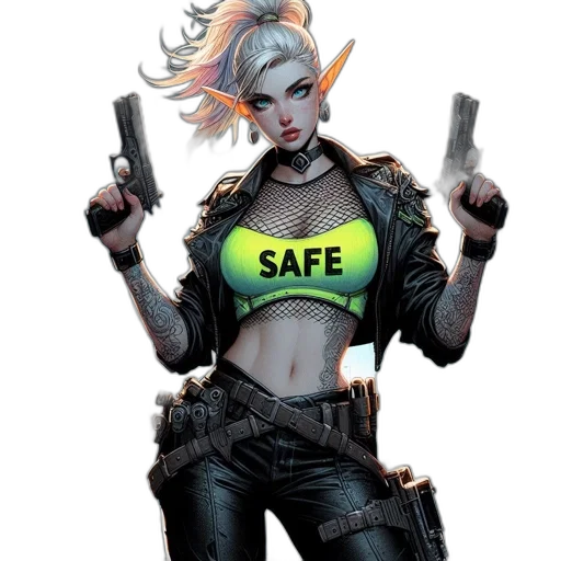 jacket, weapon, cyberpunk, concept art transparent PNG cut-out