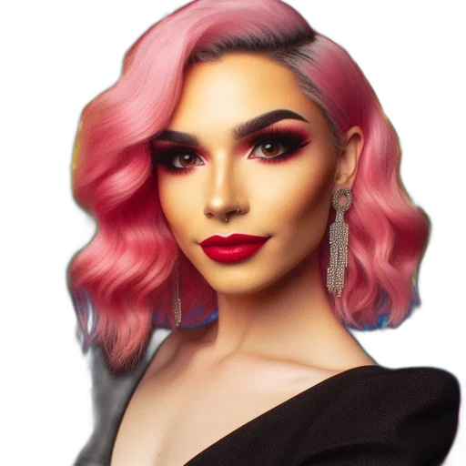 hair, face, cartoon, photorealistic transparent PNG cut-out
