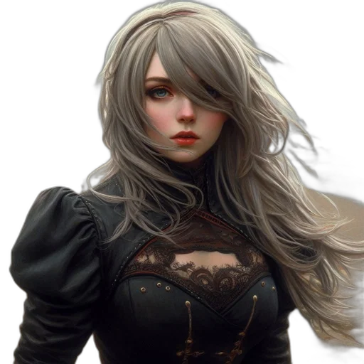 face, hair, dress, fantasy art transparent PNG cut-out