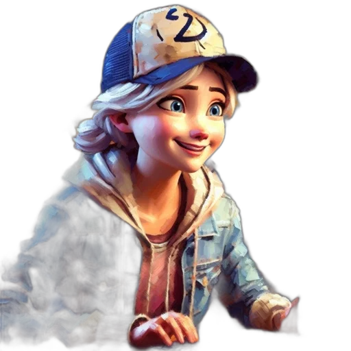 face, hat, jacket, staff transparent PNG cut-out