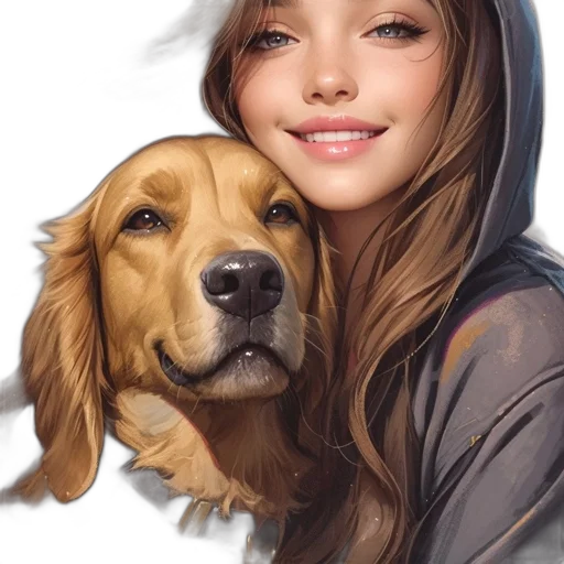 face, animal, photorealistic, oil painting transparent PNG cut-out