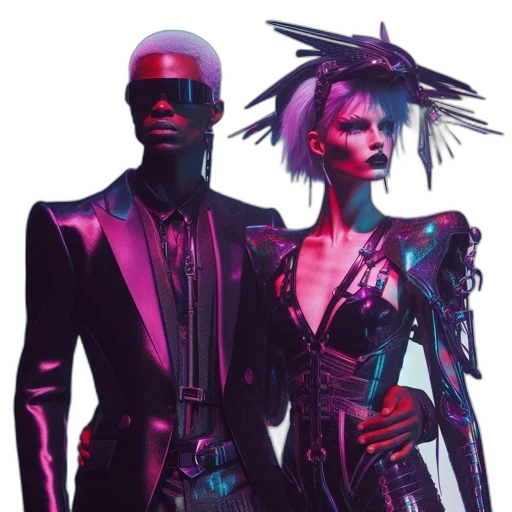 jacket, cyberpunk, concept art, neon transparent PNG cut-out