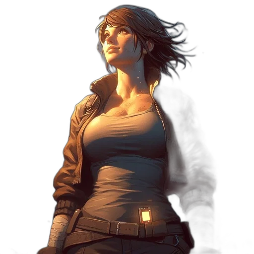 jacket, face, concept art, comic book art transparent PNG cut-out