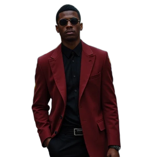 jacket, staff, red, dark transparent PNG cut-out